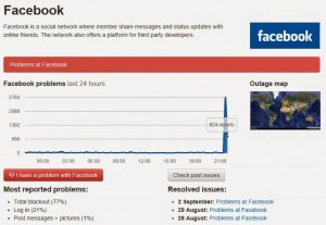 Facebook down bloccato